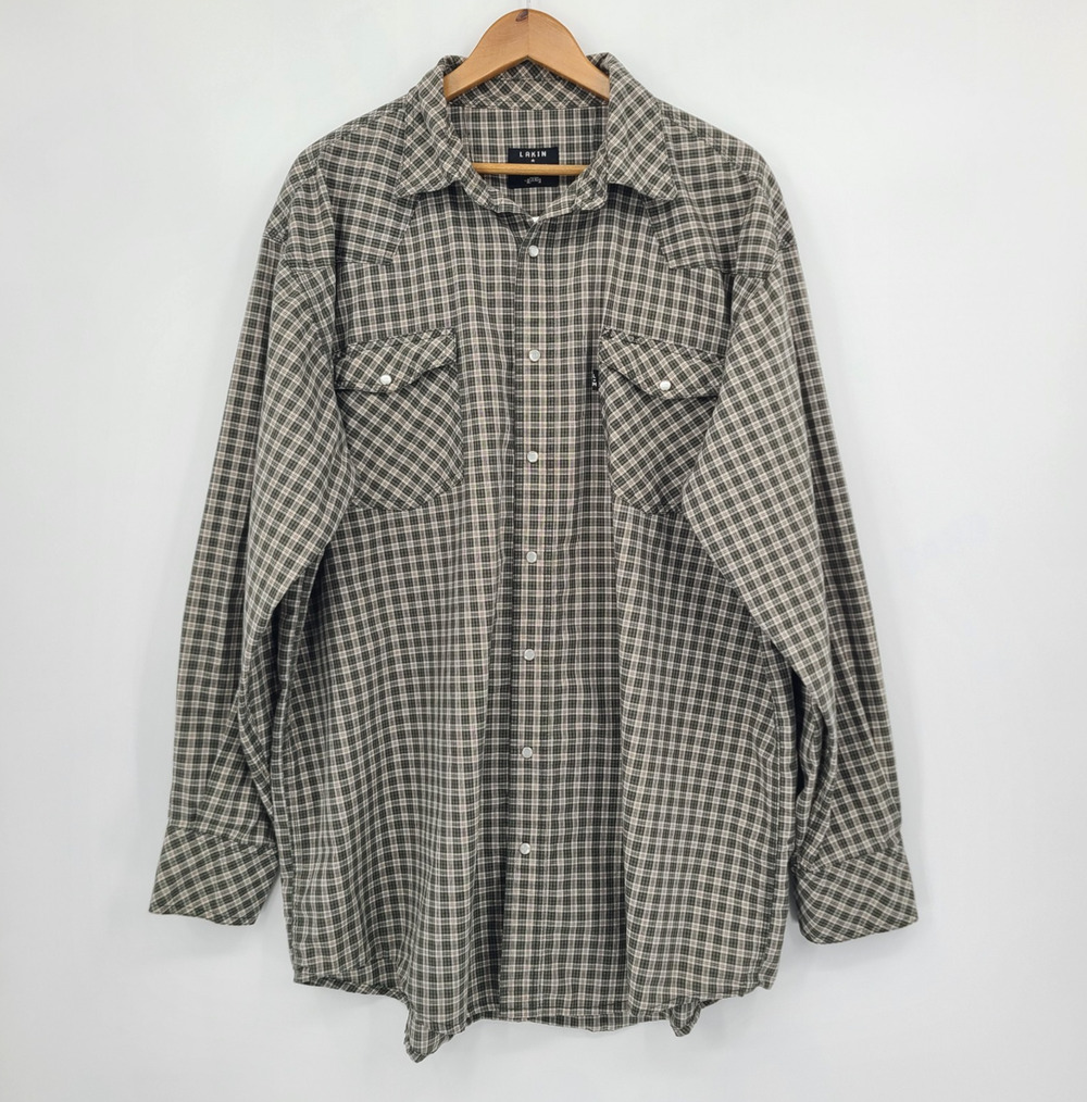 Lakin Mckey Trading Pearl Snap Shirt Western Yokes Retro Plaid Cowboy Size 2XLT